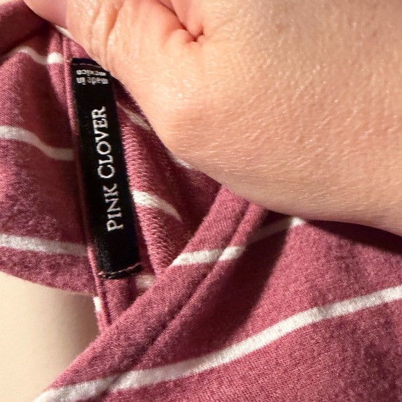 Stitch Fix Pink Clover Mauve Striped Long Sleeve Top - Picture 3 of 3